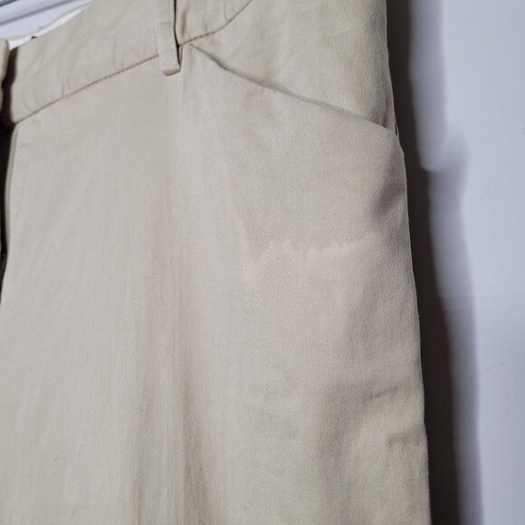theory light weight stretchy tan Khaki flare pants womens size 6 - Picture 3 of 9